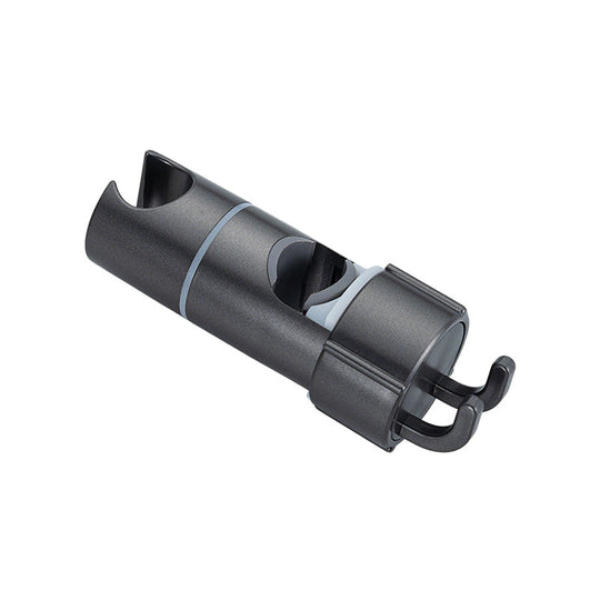 Hole-free shower head bracket with sliding sleeve, adjustable height rod, hook and mounting bracket for shower unit and shower head