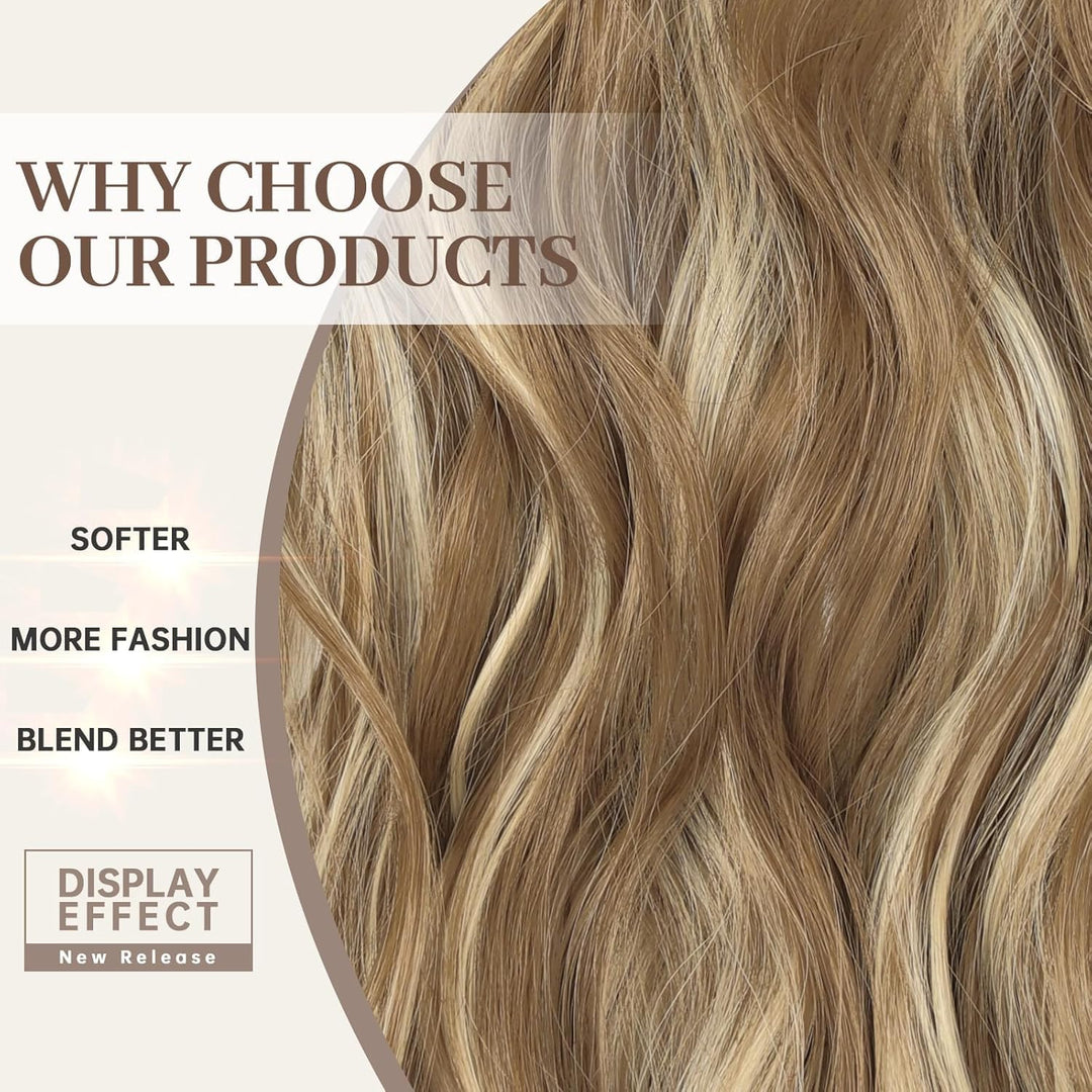 💖Denna veckas heta reor - 50% RABATT🤩Damperuk med långt, vågigt hår och tonad hår, i ett stycke med justerbar passform