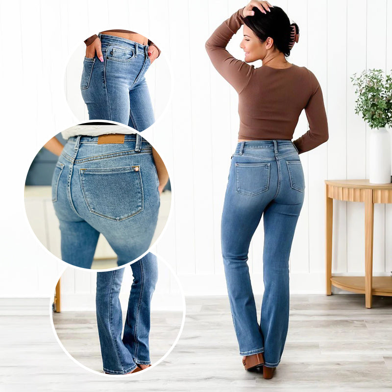 Saldi imperdibili 49% di sconto👖Jeans elasticizzati con controllo della pancia - Pannello in vita liscio, tasche che modellano i glutei, sensazione di morbidezza 🍑