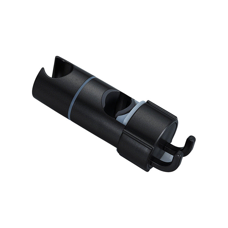 Hole-free shower head bracket with sliding sleeve, adjustable height rod, hook and mounting bracket for shower unit and shower head