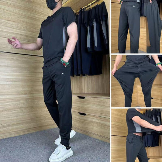 🔥Diskaun 50% masa terhad🔥Set Dua Keping Seluar Panjang Sukan Kasual Lengan Pendek Lelaki