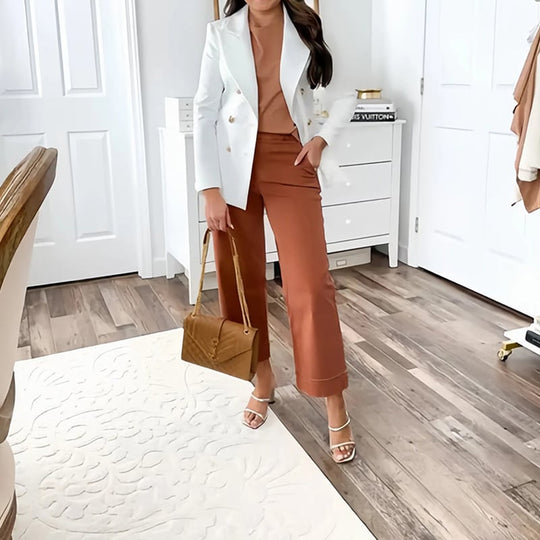 🔥VENDITA CALDA 2025🔥Pantaloni a gamba larga in twill elasticizzato | Vita alta | Larghi & Comodo