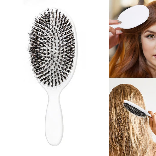 Viral World-Famous 5x Sold Out Paddle Brush - Smoother, Stronger, Shinier Hair - Boar Bristle Brush with Nylon Bristles and Microsphere Massaging Tips
