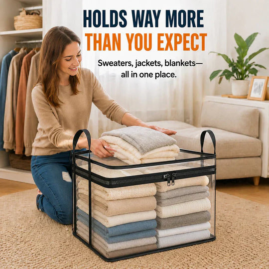 🔥Buy 2 Get 1 Free📦Portable Large Heavy-Duty Thick Plastic Clear Storage Box with Hinged Lid | Home, Travel & Camping