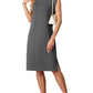 🔥Summer Sale 49% OFF💥Women Round Neck Loose Split Wrinkle-Free Midi Dress with Pockets | Split Hem Airflow Design