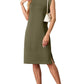 🔥Summer Sale 49% OFF💥Women Round Neck Loose Split Wrinkle-Free Midi Dress with Pockets | Split Hem Airflow Design