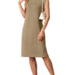 🔥Summer Sale 49% OFF💥Women Round Neck Loose Split Wrinkle-Free Midi Dress with Pockets | Split Hem Airflow Design