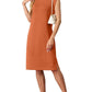 🔥Summer Sale 49% OFF💥Women Round Neck Loose Split Wrinkle-Free Midi Dress with Pockets | Split Hem Airflow Design