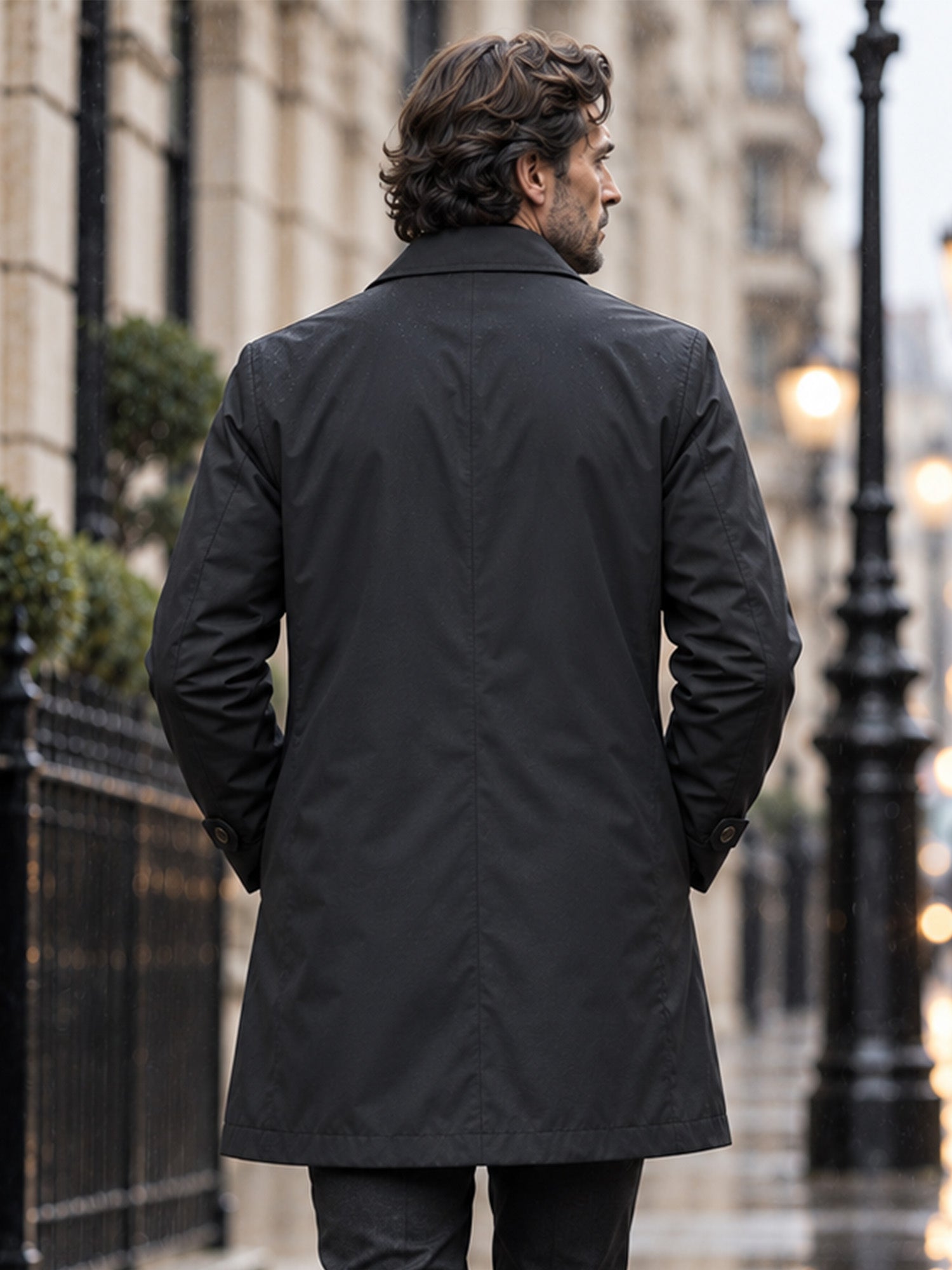Trench imperméable mi-long pour homme