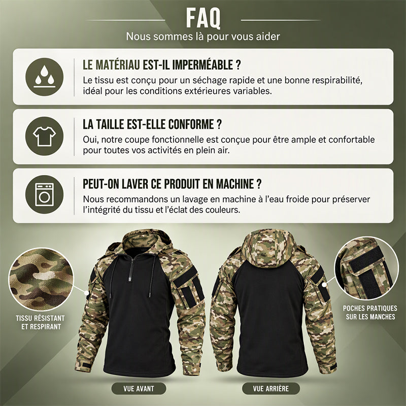 Veste tactique respirante pour homme, adaptée aux activités extérieures