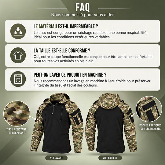 Veste tactique respirante pour homme, adaptée aux activités extérieures