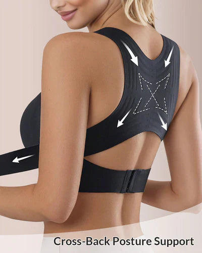 ⏰Front Closure Cross-Back Wireless Posture Bra