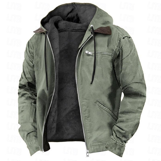 ⏳LAST DAY SALE 50% OFF !!📢Men’s Plush-Lined Hooded Work Jacket