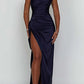 💜Cumpără 2 bucăți cu livrare gratuită💜Rochie maxi elegantă din satin, cu un umăr, model cocktail, decoltată, stil feminin, pentru nuntă și petrecere