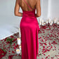 💜Cumpără 2 bucăți cu livrare gratuită💜Rochie maxi elegantă din satin, cu un umăr, model cocktail, decoltată, stil feminin, pentru nuntă și petrecere