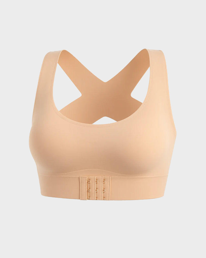 ⏰Front Closure Cross-Back Wireless Posture Bra
