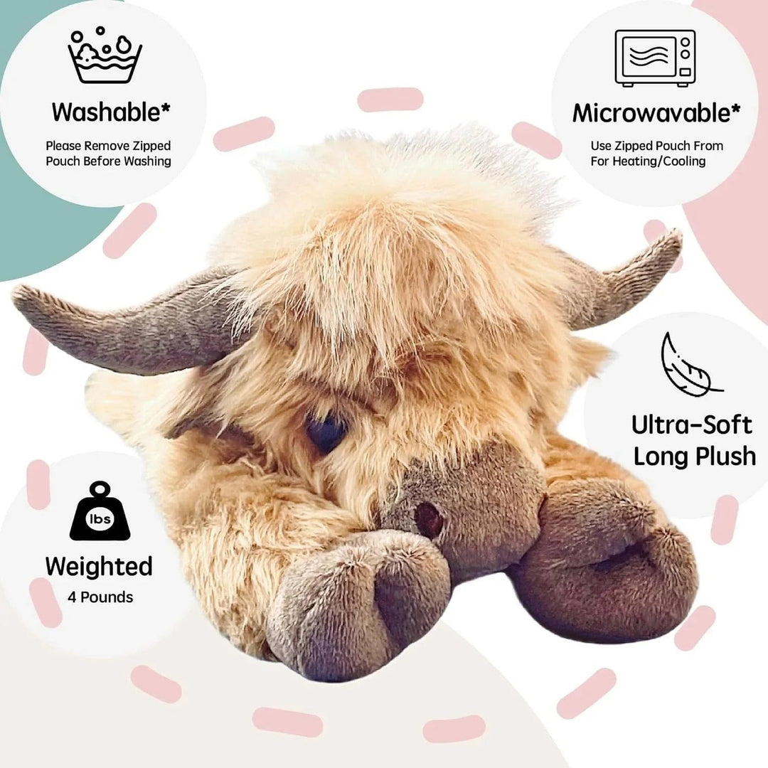 🔥Venta caliente 50% de descuento🎁Lindo juguete de peluche de vaca de las Tierras Altas de dibujos animados