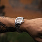 Skeleton Hollow Men Automatic Mechanical Watch Steampunk Sliver Blue Full Steel Waterproof Wrist Watches Male Mechanism Clock