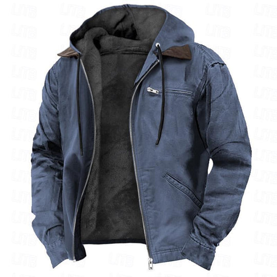 ⏳LAST DAY SALE 50% OFF !!📢Men’s Plush-Lined Hooded Work Jacket