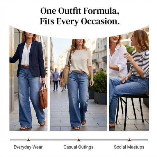 ⏳Time-Limited Special⏰Women's Vintage High-Waist Wide-Leg Jeans👖