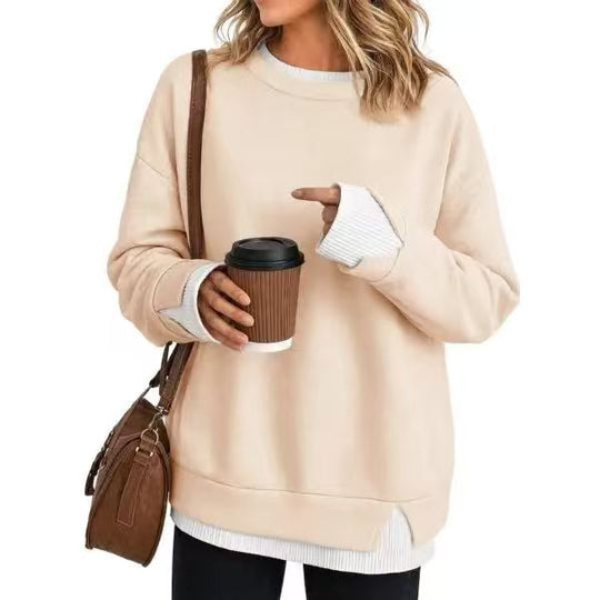 👚 2026 Autumn Hot Sale 50% OFF!✨ Women's Loose Faux Two‑Piece Sweatshirt