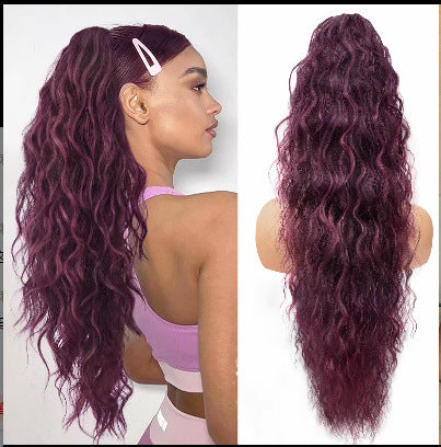 💜Curly Wavy Frizzy Hair Extension with Ponytail💜Convertible Ponytail | Human Hair Blend