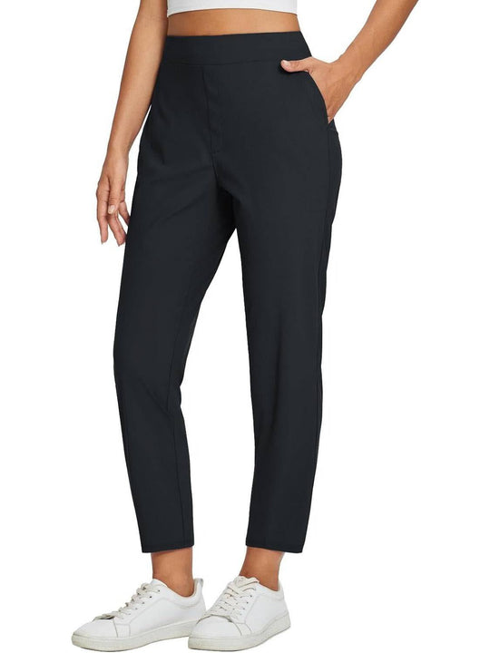 ⏳LIMITED OFFER 50% OFF🌞Women’s Fitted High-Waisted Zip-Pocket Trousers - 👖Lightweight, Breathable, Soft 26"/27" Ankle Pants with Zipper Pockets