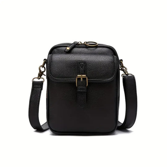 Vintage Crossbody Leather Bag – Adjustable & Spacious Design