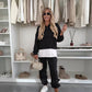 💜Trendy & Cozy🧥Women's Hooded Patchwork Sweatshirt Suit - Your Casual Day Essential!