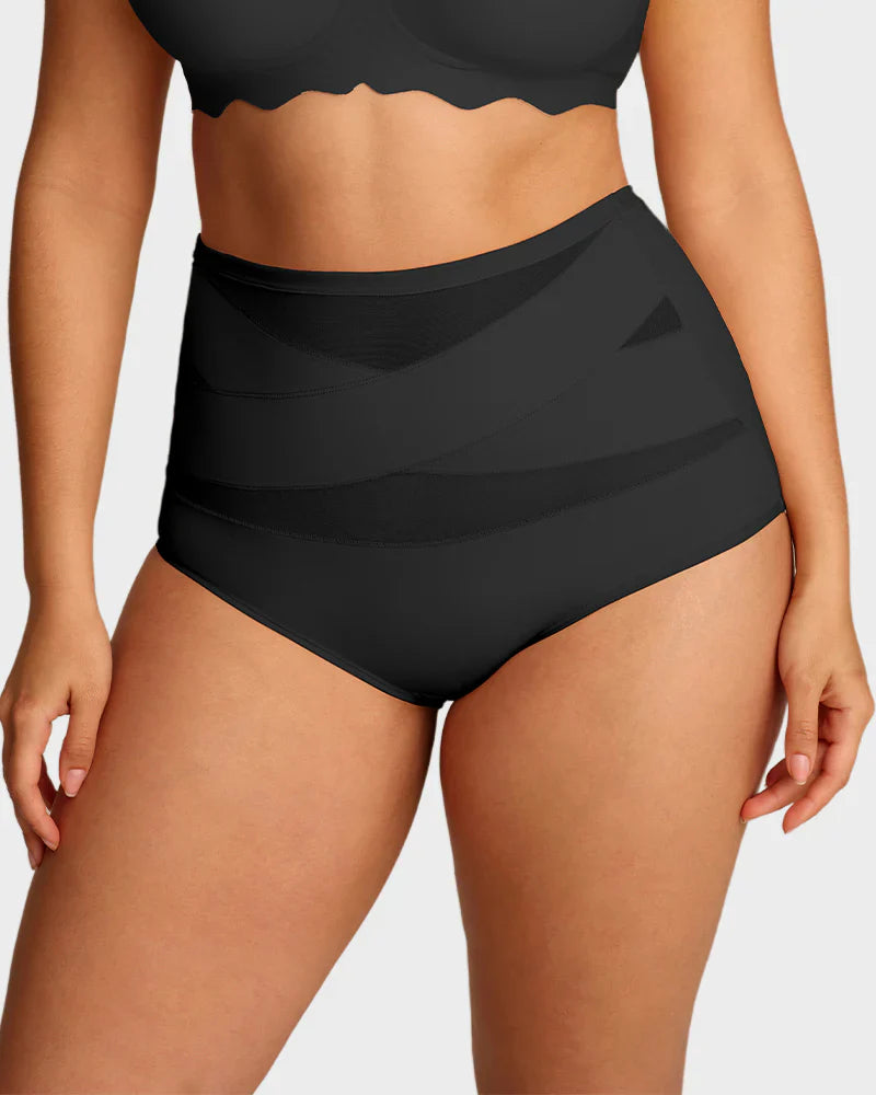 🌸2026 HOT SALE🥳✨Plus-Size High-Waist Cross Tummy Control Panties
