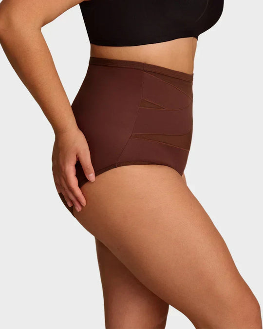 Plus-Size High-Waist Cross Tummy Control Panties