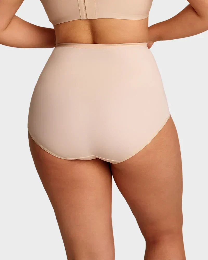Plus-Size High-Waist Cross Tummy Control Panties