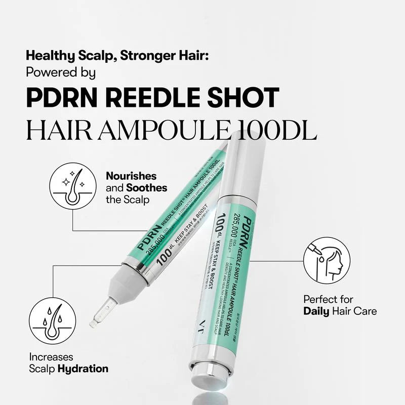 [VT Cosmetics] PDRN Reedle Shot Hair Ampoule 100dl 15ml | Hair Growth Hair loss treatment ampoule serum