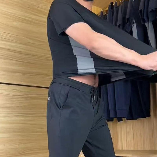 🔥Begrænset tidsbegrænset 50% rabat🔥Herresæt med korte ærmer og lange bukser i to dele, afslappet sportstøj