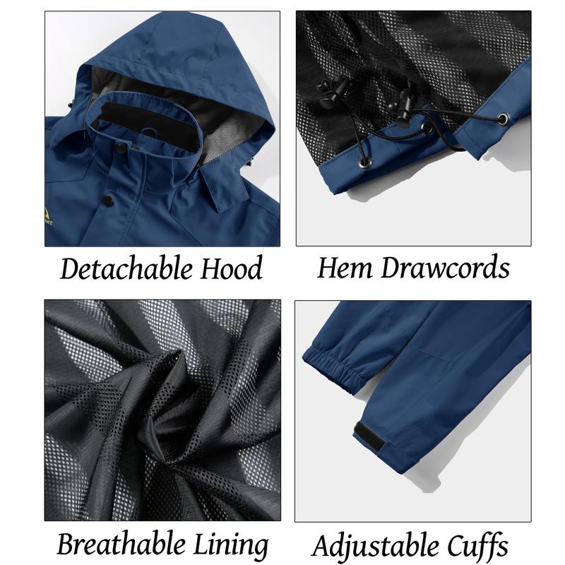 🔥Het rea 50% rabatt🎁Lätt vindjacka för män med avtagbar huva för vandring, fiske, träningskläder