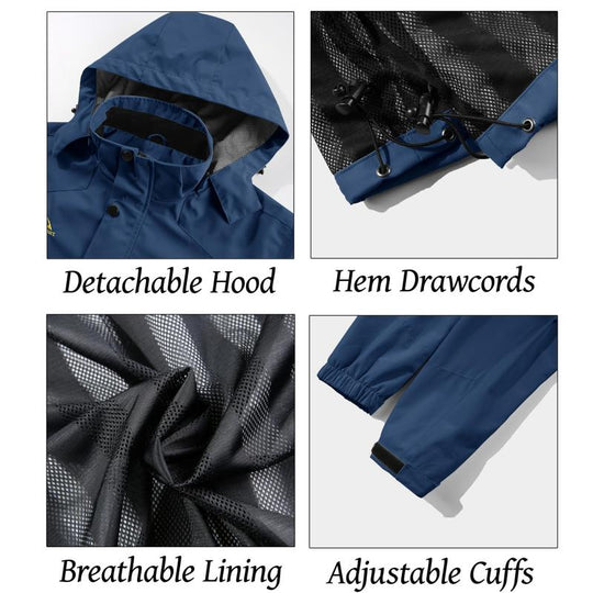 🔥Het rea 50% rabatt🎁Lätt vindjacka för män med avtagbar huva för vandring, fiske, träningskläder
