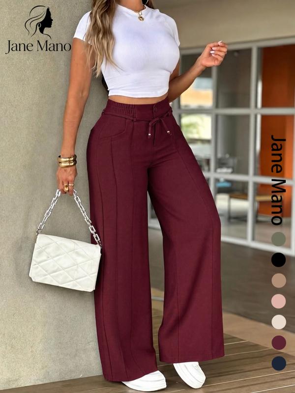 ⏳Last Day Sale Only ￡15.99!!👖 💥  Easy Everyday Comfort | Women's High-Waisted Straight-Leg Pants with Elastic Back