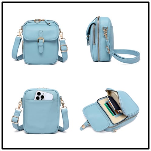 Vintage Crossbody Leather Bag – Adjustable & Spacious Design