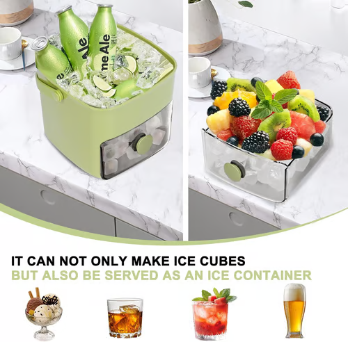 🥳2026 HOT SALE🥳💞50K+ SOLD!💥🥤🧊 50% OFF! Ice Cube Maker with Storage – 48 cubes at once, leak‑proof lid. Stackable, saves space. Includes ice scoop & tong. A summer essential. 🏖️✅