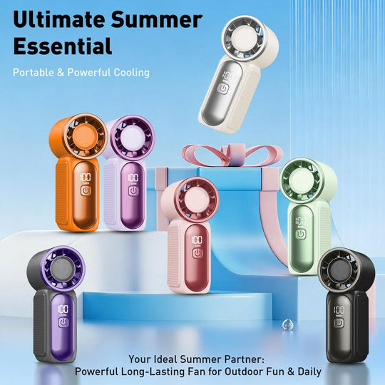 🥳2026 HOT SALE🥳💨❄️ 50% OFF! Turbo Handheld Fan – 16900 RPM, 6 speeds, LED display.  🌬️✨
