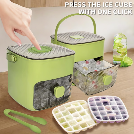 🥳2026 HOT SALE🥳💞50K+ SOLD!💥🥤🧊 50% OFF! Ice Cube Maker with Storage – 48 cubes at once, leak‑proof lid. Stackable, saves space. Includes ice scoop & tong. A summer essential. 🏖️✅