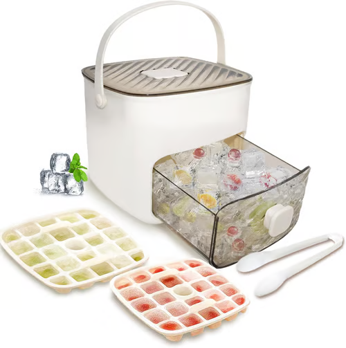 🥳2026 HOT SALE🥳💞50K+ SOLD!💥🥤🧊 50% OFF! Ice Cube Maker with Storage – 48 cubes at once, leak‑proof lid. Stackable, saves space. Includes ice scoop & tong. A summer essential. 🏖️✅