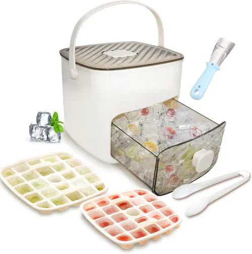 🥳2026 HOT SALE🥳💞50K+ SOLD!💥🥤🧊 50% OFF! Ice Cube Maker with Storage – 48 cubes at once, leak‑proof lid. Stackable, saves space. Includes ice scoop & tong. A summer essential. 🏖️✅