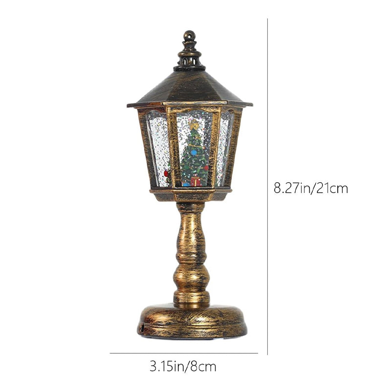 Julnattlampa med snö och musik - Dekorativ snögloblampa för hyllor & Gåvor