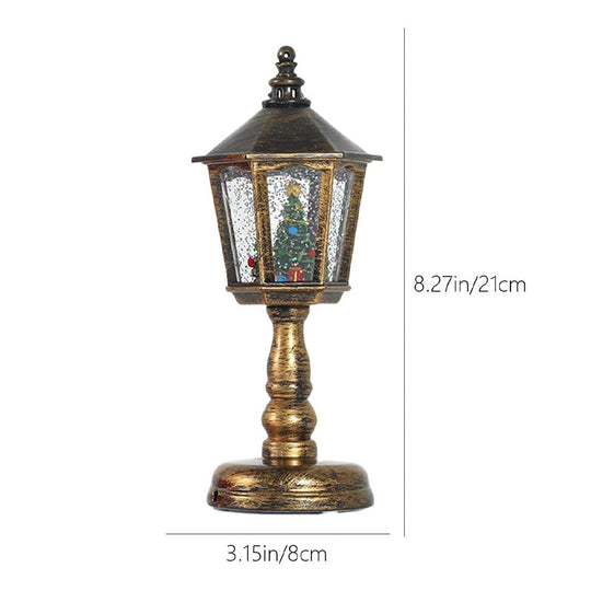 Julnattlampa med snö och musik - Dekorativ snögloblampa för hyllor & Gåvor