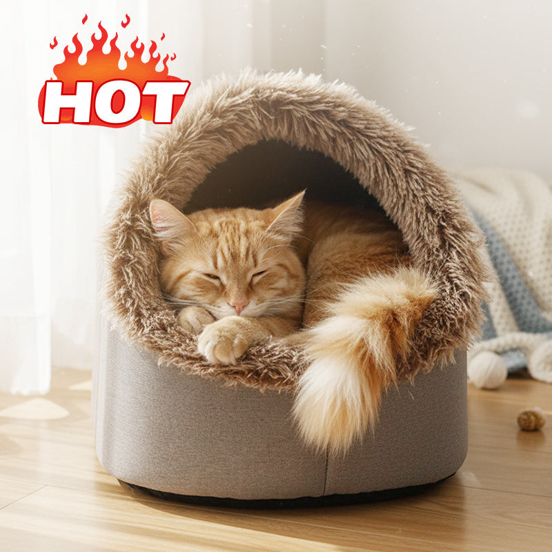 🥳2026 HOT SALE🥳💞50K+ SOLD!💥❄️🛡️ Flash Sale 50% Off! Cozy Pet Cave Bed – Your pet‘s safe haven for winter. Soft, warm & perfect for cuddle-up naps. Peace of mind for caring owners. 🛏️❤️