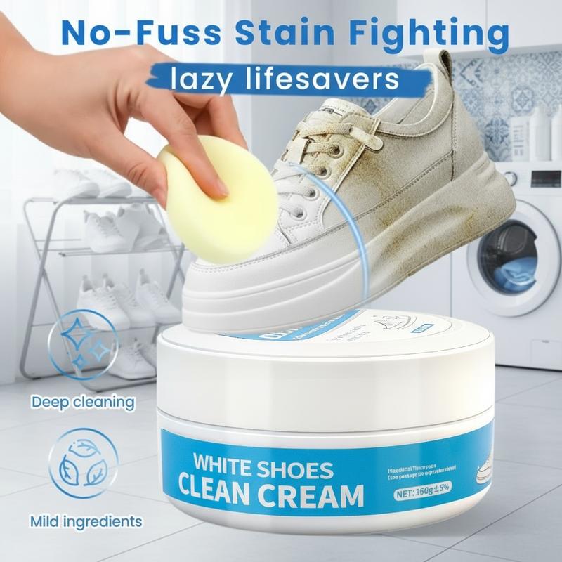 ⏳Limited-time Special Price ￡9.99!!🧼No-Wash Shoe & Leather Cleaner Cream - Stain Remover with Sponge