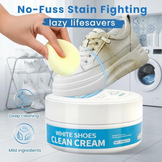 ⏳Limited-time Special Price ￡9.99!!🧼No-Wash Shoe & Leather Cleaner Cream - Stain Remover with Sponge