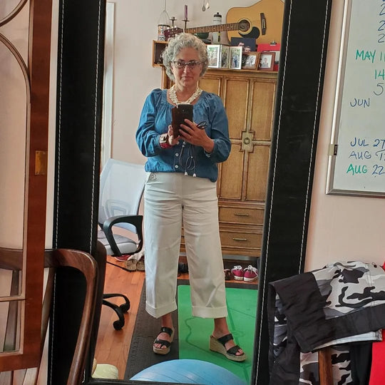 🔥VENDITA CALDA 2025🔥Pantaloni a gamba larga in twill elasticizzato | Vita alta | Larghi & Comodo