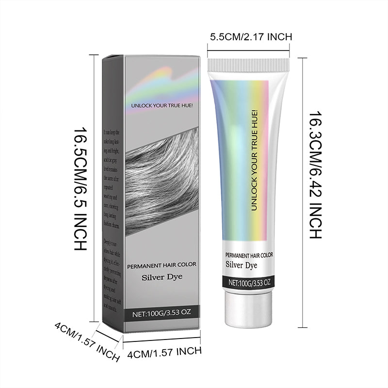 🎁2-in-1 Natural Essence Extract Silver Hair Dye🔥Vegan, Damage-Free & Instagram-Worthy Gray Hair! 📸